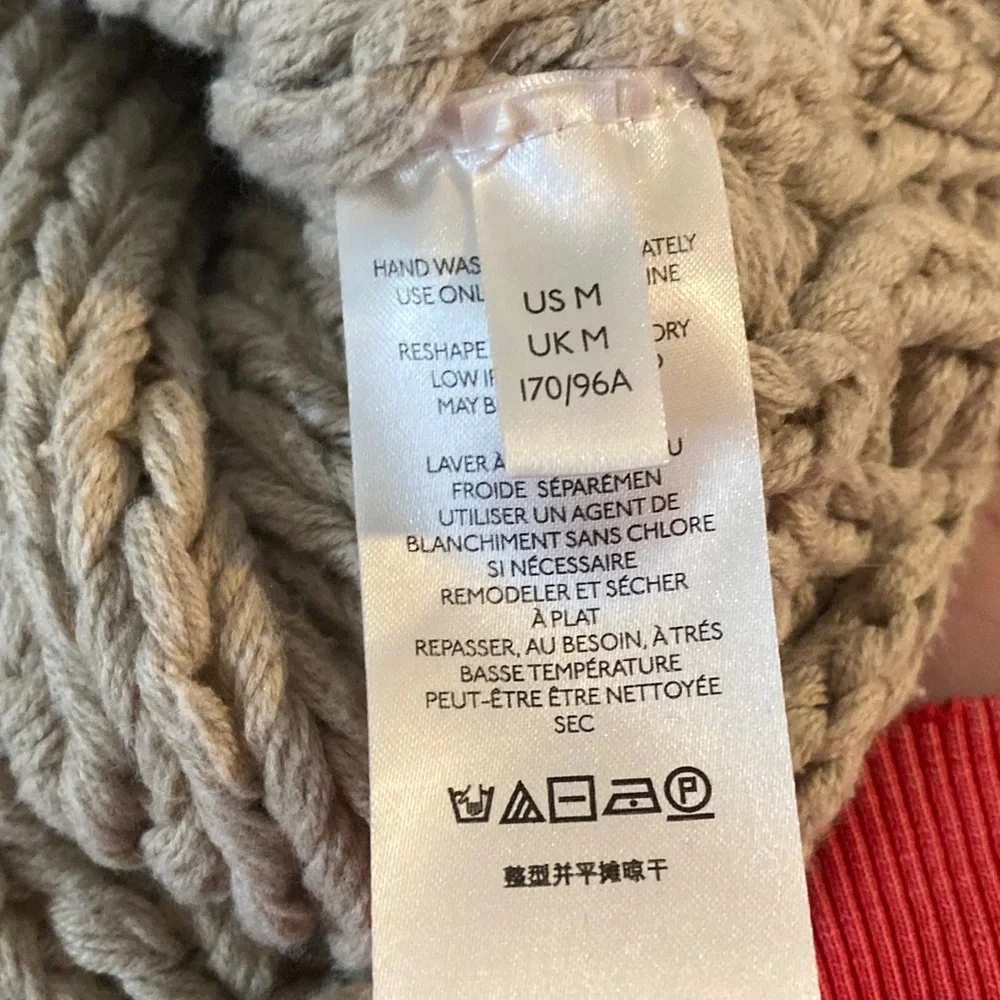 Free People Chunky Knit Cropped Sweater My Only Sunshine Cream Tan Size Medium